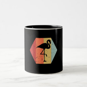 Retro Vintage Flamingo Cute Flamingo Älskare Två-Tonad Mugg