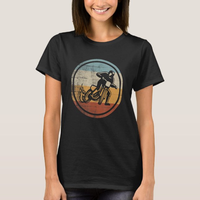 Retro Vintage Flat Track Racing T Shirt (Framsida)