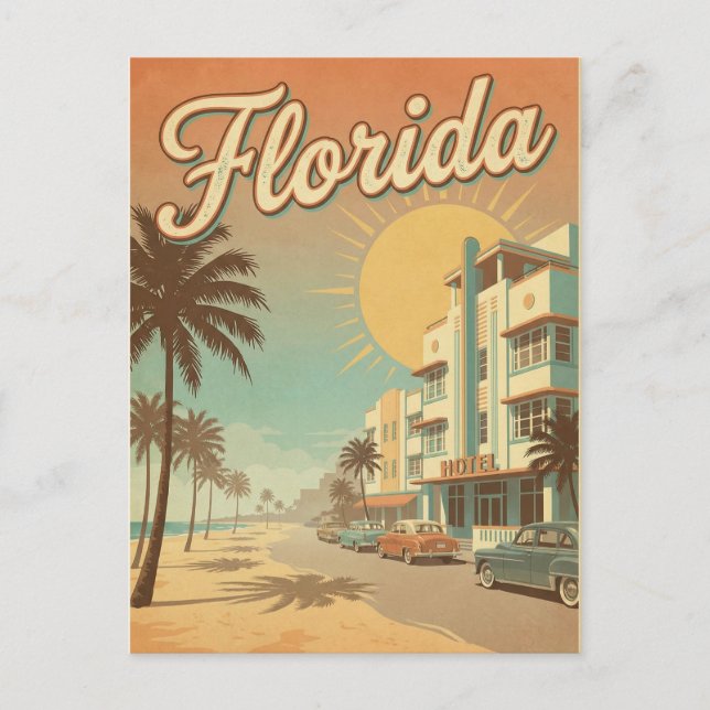 Retro Vintage Florida vykort (Framsida)