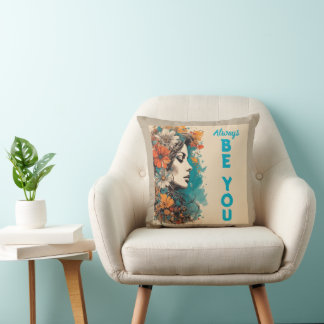 Retro Vintage Flower Power Kudde