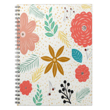 Retro Vintage Flowers Foliage