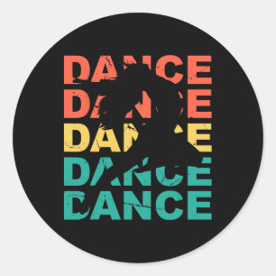 Retro-Vintage för dansare Runt Klistermärke