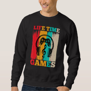 Retro-Vintage för livstidsspel Stil Lång Ärmad Tröja