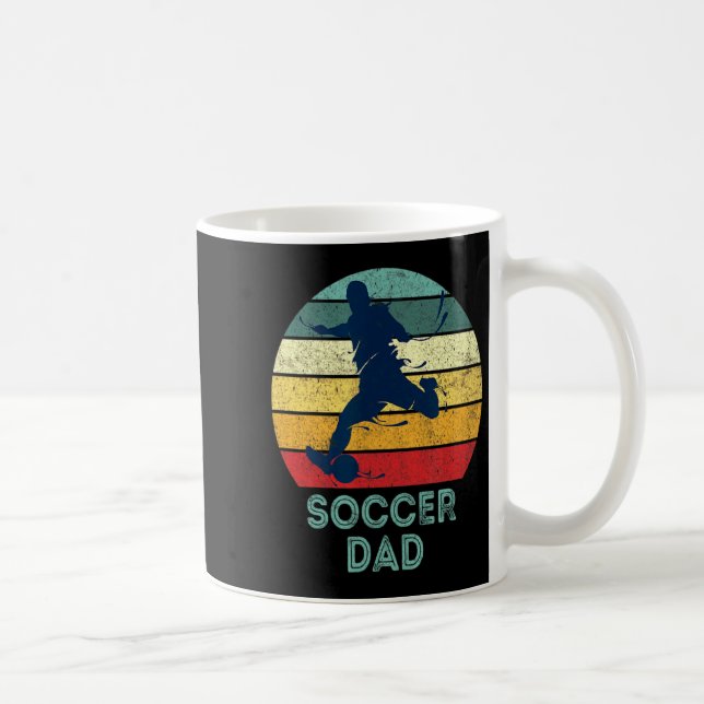 Retro Vintage Fotboll Pappa T-Shirt  Kaffemugg (Höger)