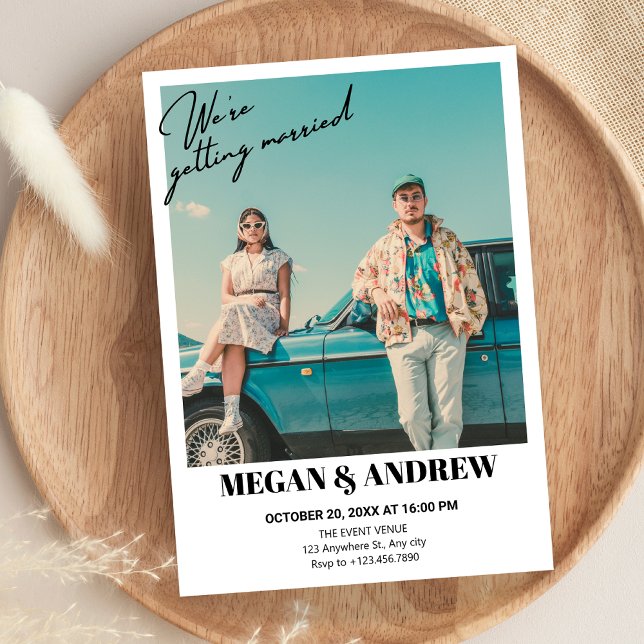 Retro vintage-foto bröllop inbjudningar (Skapare uppladdad)