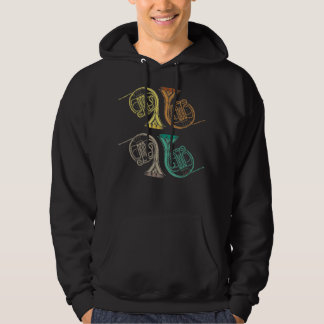 Retro Vintage Fransk Horn Player Fransk Hornist1 Hoodie