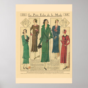 Retro vintage Fransk Mode 1931 Poster