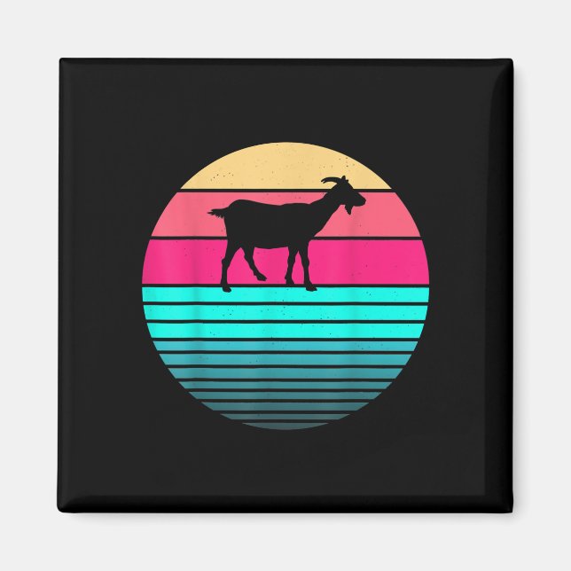 Retro Vintage Funny Animal Lover Goat Farmer Magnet (Framsidan)