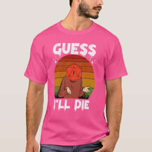 Retro Vintage Gaming Funny antar att jag dör Dice T Shirt