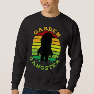 Retro Vintage Garden Gangster Gnome Lång Ärmad Tröja