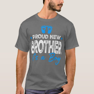 Retro Vintage Gender Reveal Proud New Brother Det T Shirt