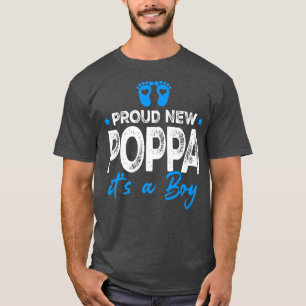 Retro Vintage Gender Reveal Proud New Poppa Det är T Shirt