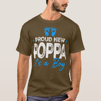 Retro Vintage Gender Reveal Proud New Poppa Det är T Shirt