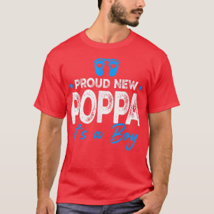 Retro Vintage Gender Reveal Proud New Poppa Det är T Shirt