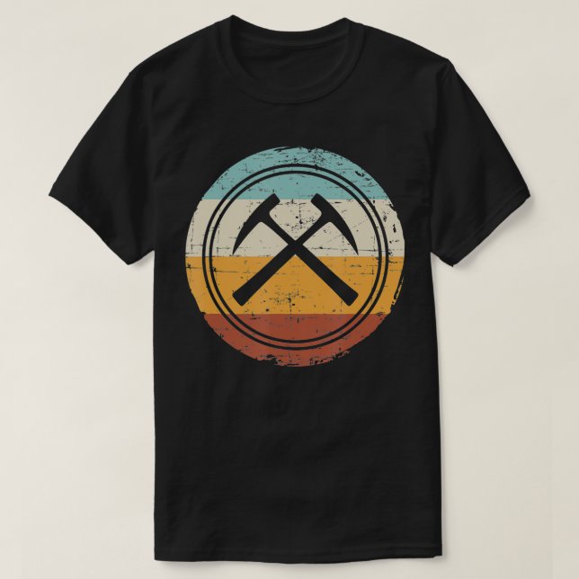 Retro Vintage Geologist Geology Stone  T Shirt (Design framsida)