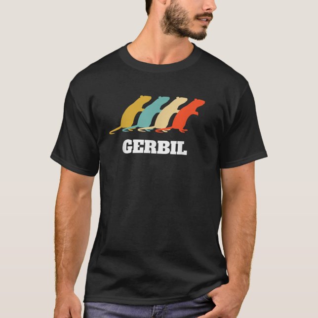 Retro Vintage Gerbil T Shirt (Framsida)