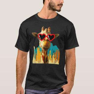 Retro Vintage Giraffe Sunglass for Animal T Shirt