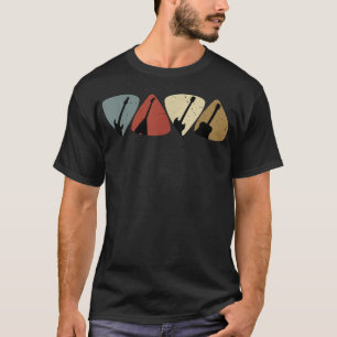 Retro Vintage Gitarrplektrum Spelare Gitarrist Bas T Shirt