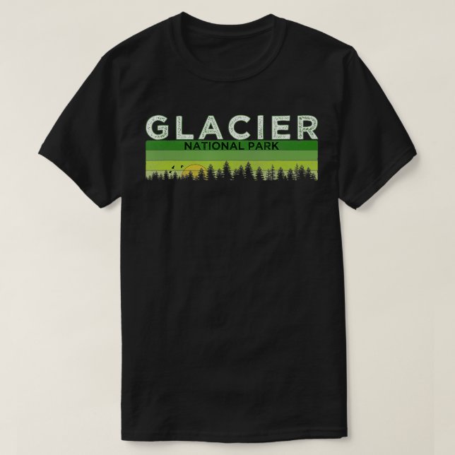 Retro Vintage Glacier nationalpark T Shirt (Design framsida)