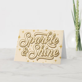 Retro Vintage Glitter & Glans Jul Helgkort