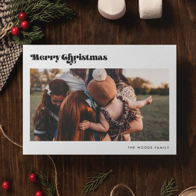 Retro Vintage God jul 2 Photo Julkort (Skapare uppladdad)