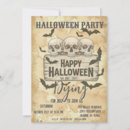 Retro Vintage gotiic Döskallar Halloween fest Inbj Inbjudningar