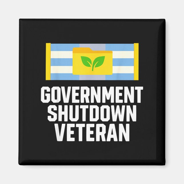 Retro Vintage Government Shutdown Veteran  Magnet (Framsidan)