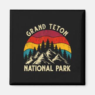 Retro vintage grafik grand teton nationalpark magnet