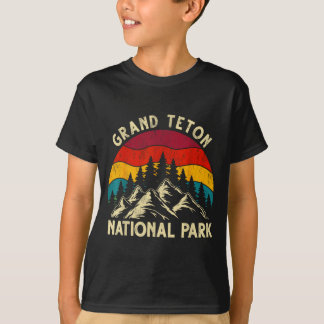 Retro vintage grafisk bild grand teton nationalpar t shirt
