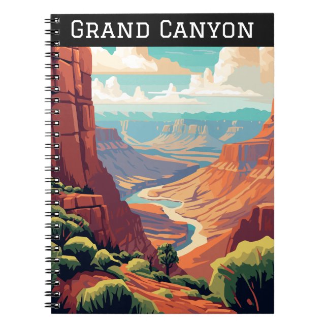 Retro Vintage Grand Canyon nationalpark Arizona Anteckningsbok (Framsidan)