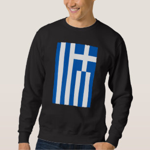 Retro Vintage Grekiska Flagga Grekland Lång Ärmad Tröja