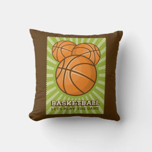 Retro Vintage Grönt Basketball Kudde
