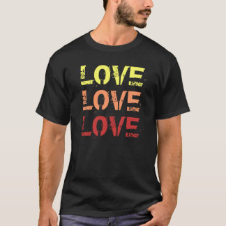 Retro Vintage Groovy Rainbow Kärlek Tee