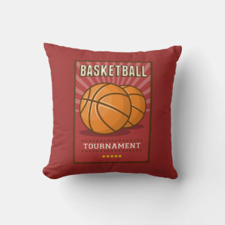Retro Vintage Grunge Red Basketballer Kudde