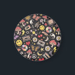 Retro Vintage Grunge Sunshine Bliss Magnet<br><div class="desc">vintage grunge happy sun flower,  distressed retro yellow daisy face,  edgy floral street wear design,  aesthetic weathered smiling sunshine art,  textured boho radiant petal graphic,  muted gold urban punk bloom,  cracked paint joyful summer vibe,  classic rocker bright solar motif,  faded denim organic power symbol,  rough edge cheerful glow badge</div>