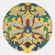 Retro Vintage Gult Blommigt  Minton Tile Botanical