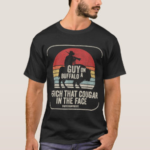 Retro Vintage Guy på en Buffalo Possum Possum Poss T Shirt