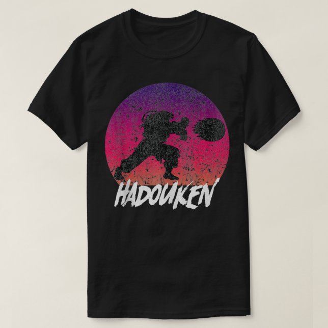 Retro Vintage Hadouken Fighter T Shirt (Design framsida)