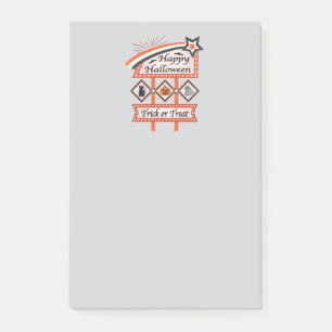 Retro Vintage Halloween-tecken - Bus eller godis Post-it Block