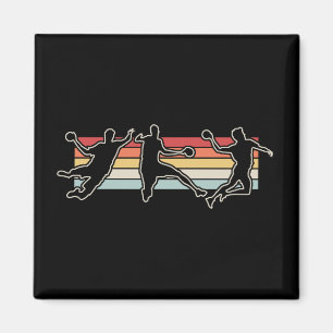 Retro Vintage Handball Player Magnet