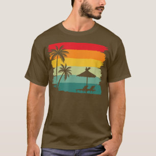 Retro Vintage Handflatan Träd Beach-stol - solnedg T Shirt