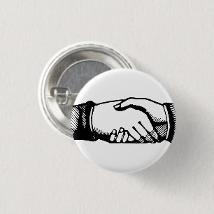 Retro Vintage Handskakning Grattis Pin Knapp