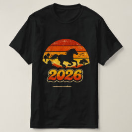 Retro Vintage Häst Solnedgång 2026 T Shirt
