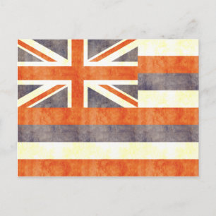 Retro Vintage Hawaii Flagga Vykort