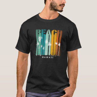 Retro Vintage Hawaii HI Beach Handflatan Surfa Vac T Shirt