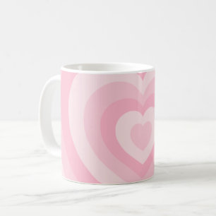 Retro Vintage Hearts Baby Rosa Kaffemugg