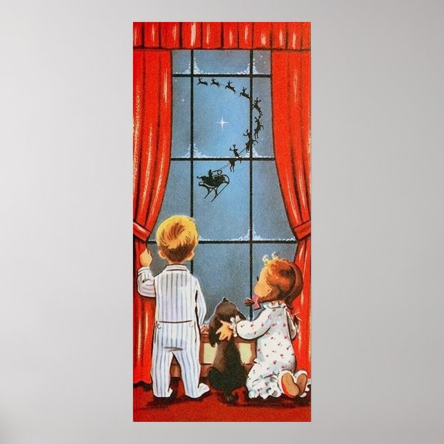 Retro vintage-Helgdag poster julungar (Framsidan)