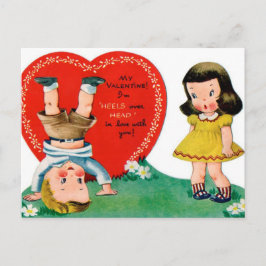 Retro Vintage Helgdag Valentine-vykort Helg Vykort