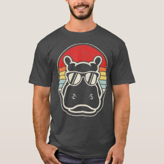 Retro Vintage Hippo Hippopotamus Sunglass T Shirt