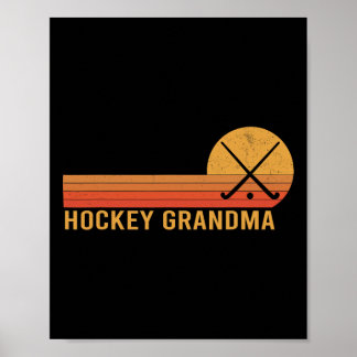 Retro Vintage Hockey Mormor Hockeyspelare Poster